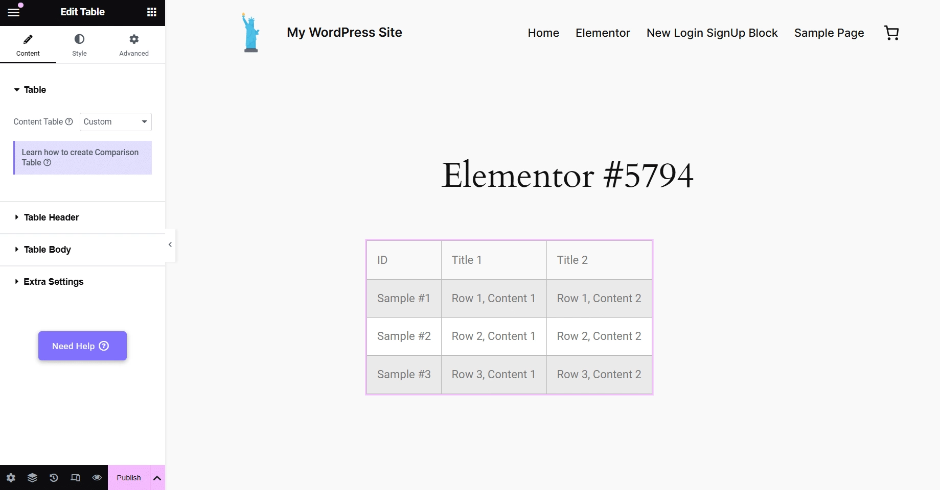 Add a comparison table how to create comparison table in wordpress [step-by-step] from the plus addons for elementor