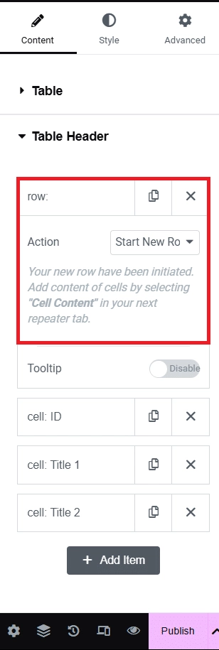 Add the table header and rows how to create comparison table in wordpress [step-by-step] from the plus addons for elementor