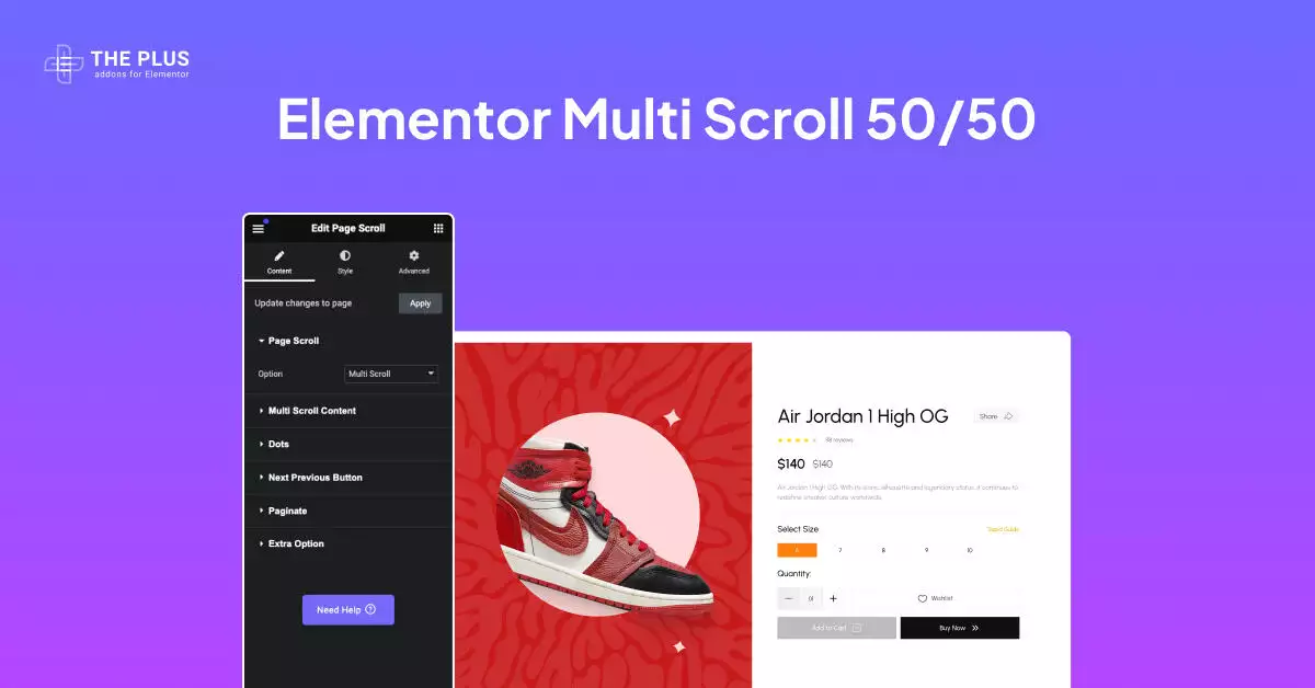 Elementor multi scroll 50 50 image multi scrolling 50/50 for elementor [horizontal & vertical] from the plus addons for elementor