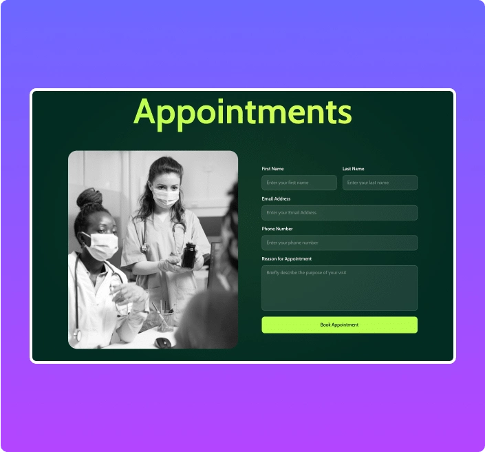 Medical appointment booking form form builder for elementor from the plus addons for elementor