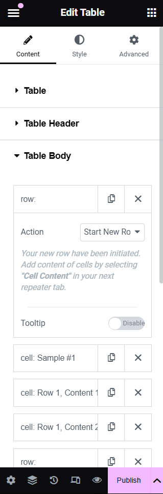 Start a new row how to create comparison table in wordpress [step-by-step] from the plus addons for elementor