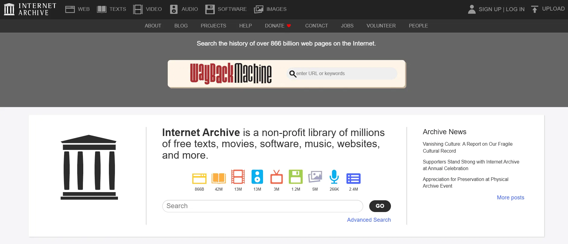 Use wayback machine