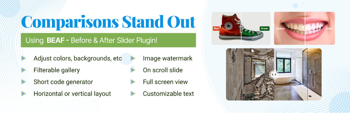 Beaf 4 best wordpress before after slider plugins from the plus addons for elementor