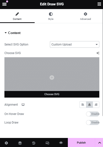 Draw svg widget how to add custom icons to elementor? From the plus addons for elementor