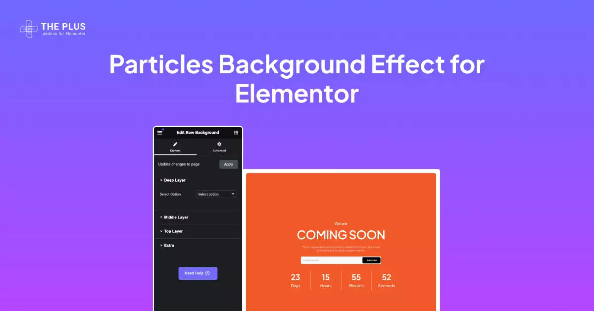 Particles background effect for elementor particles background widget for elementor [particle effect] from the plus addons for elementor