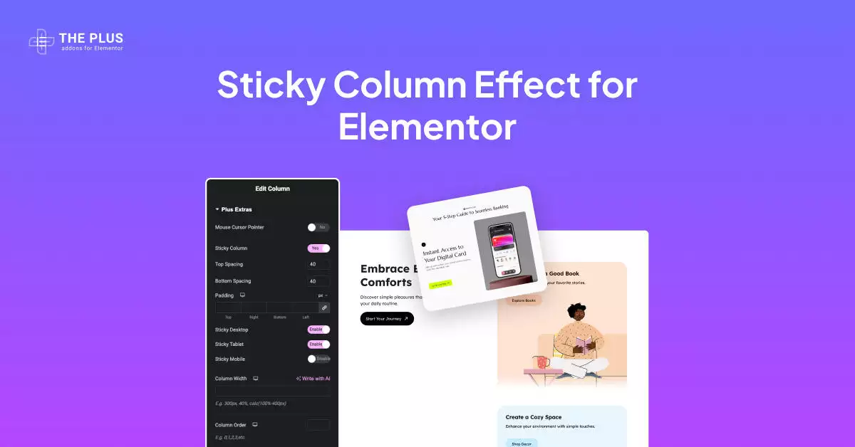 Sticky column effect for elementor elementor sticky column effect [on scroll] from the plus addons for elementor