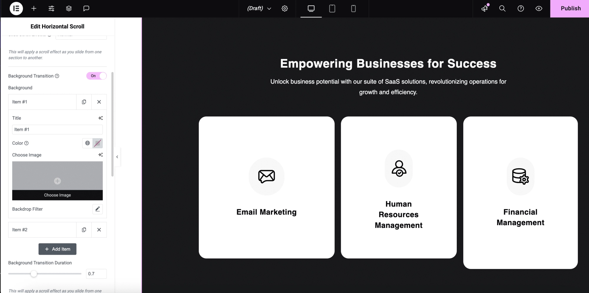 Add item button how to add background image in elementor [easy steps] from the plus addons for elementor