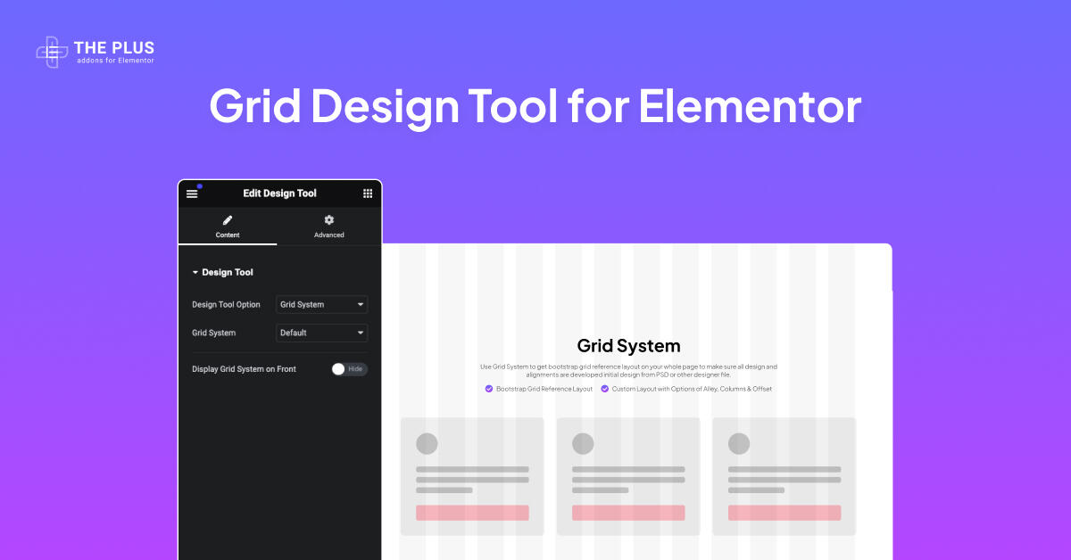 Grid design tool for elementor feature image design layout grid tool for elementor [verical/horizontal] from the plus addons for elementor