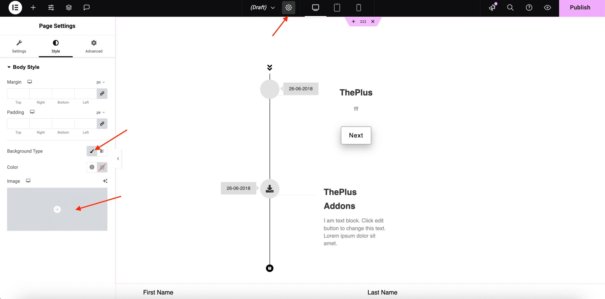 Individual page how to add background image in elementor [easy steps] from the plus addons for elementor