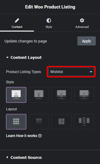 Product listing wishlist new how to create a woocommerce wishlist page in elementor? From the plus addons for elementor