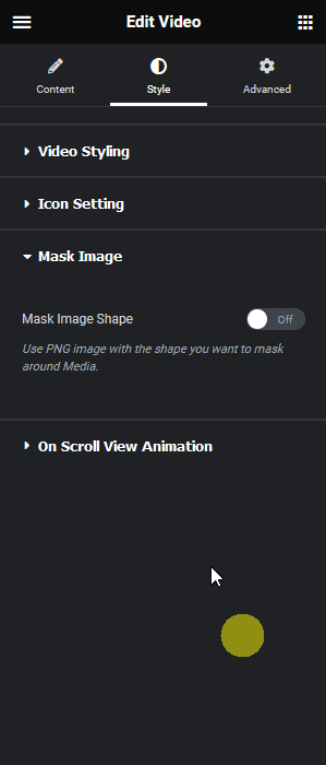 Video player mask image how to add an image mask to an elementor video? From the plus addons for elementor