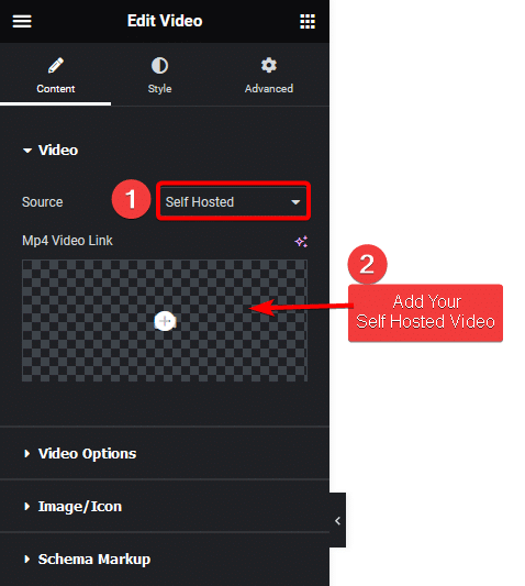 Video player self hosted how to add a self-hosted video in elementor? From the plus addons for elementor