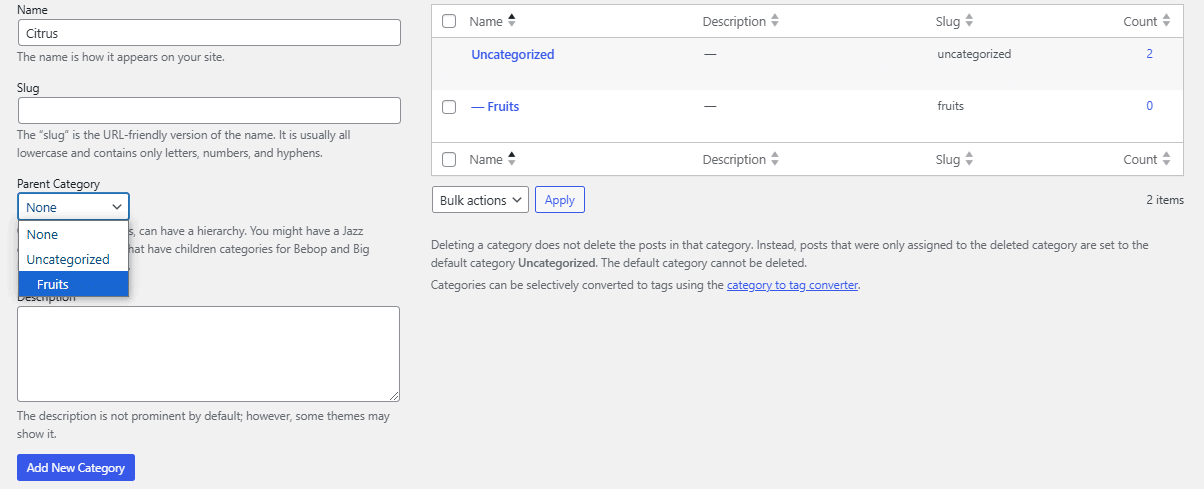 Citrus how to add categories and subcategories in wordpress easily from the plus addons for elementor
