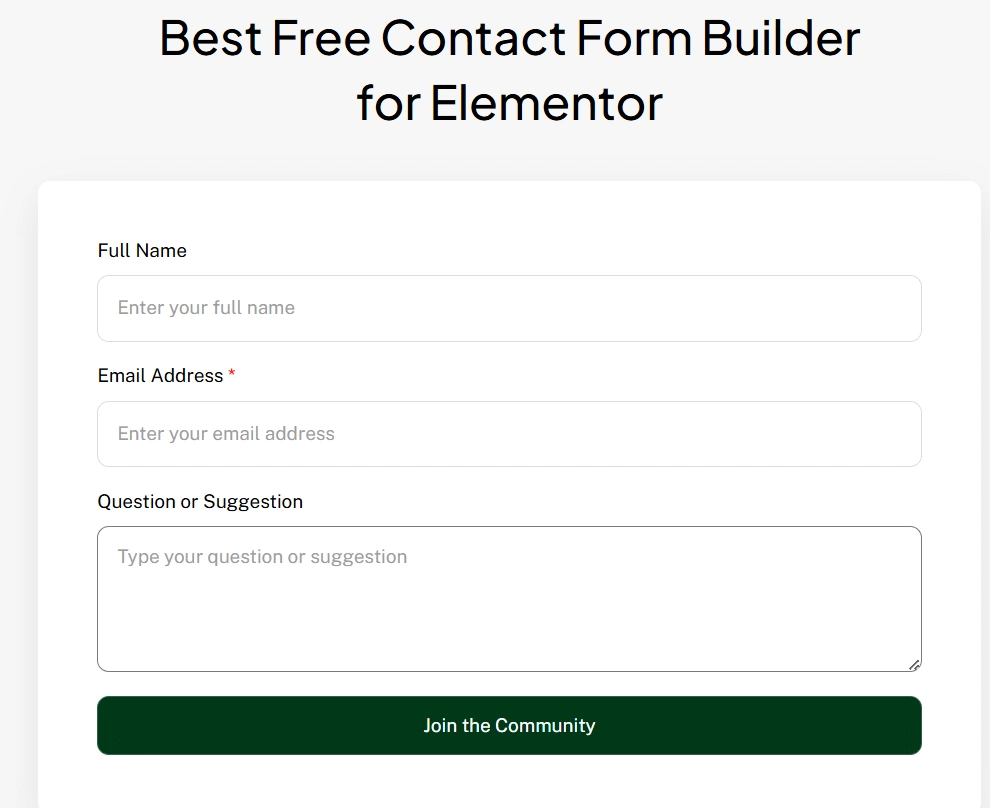 Wordpress website how to create contact form in elementor for free  from the plus addons for elementor