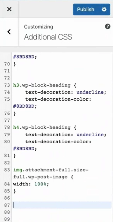 Adding custom css to change the wordpress menu color