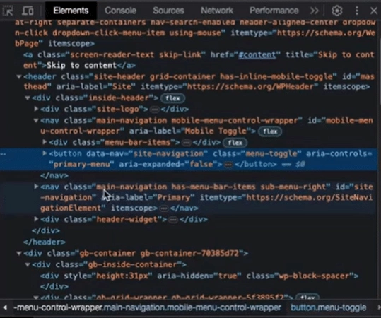 Selecting the additional css option in the wordpress customizer
