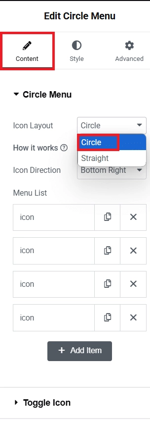 Icon menu how to create circle menu in wordpress from the plus addons for elementor