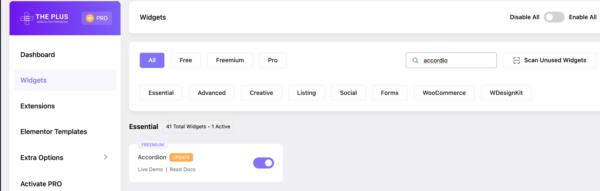 Install and activate the plus addons 1 how to add accordion in wordpress from the plus addons for elementor