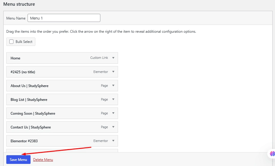 Organize menu structure how to add menu in wordpress? From the plus addons for elementor