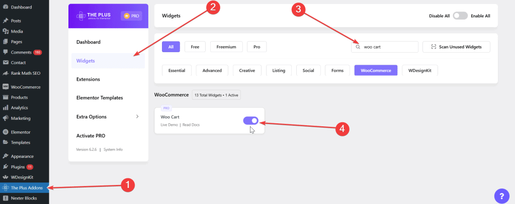 Activate Woo Cart | The Plus Addons for Elementor Activate woo cart how to design woocommerce empty cart page from the plus addons for elementor