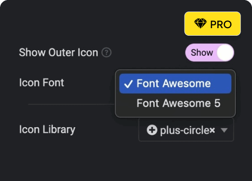 Add Outer Icon for Each Tab Item | The Plus Addons for Elementor Add outer icon for each tab item advanced tabs for elementor from the plus addons for elementor