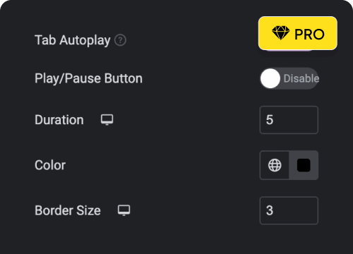 Automatically Change Tab Content with Play Pause button | The Plus Addons for Elementor Automatically change tab content with play pause button advanced tabs for elementor from the plus addons for elementor