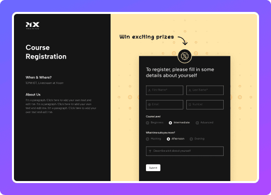 Course Registration Form | The Plus Addons for Elementor Course registration form form builder for elementor from the plus addons for elementor