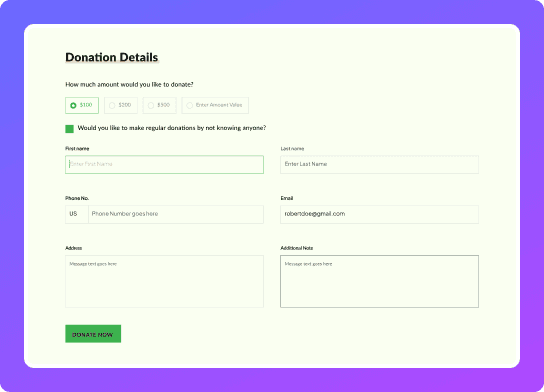 Donation Page Form | The Plus Addons for Elementor Donation page form form builder for elementor from the plus addons for elementor