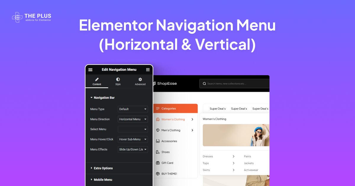 Navigation Menu Widget for Elementor [Horizontal & Vertical]