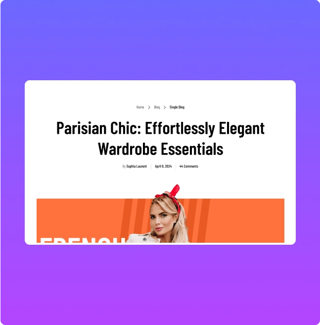 Fashion blog post meta post meta for elementor from the plus addons for elementor