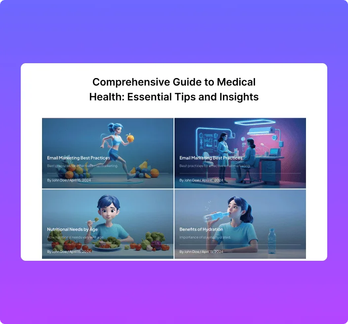 Healthcare content in boxed magazine layout dynamic magazine slider for elementor from the plus addons for elementor