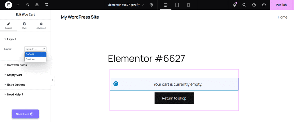 Layout options | The Plus Addons for Elementor Layout options how to design woocommerce empty cart page from the plus addons for elementor