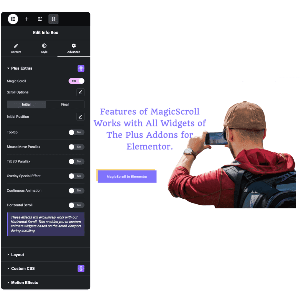Magic Scroll Animation for Elementor | The Plus Addons for Elementor
