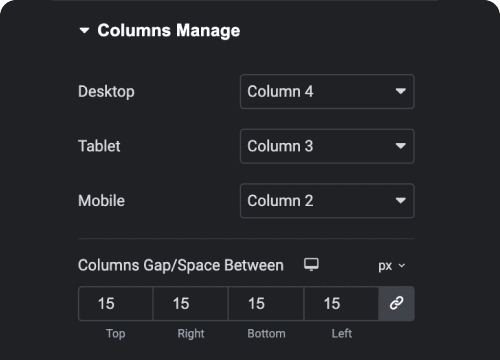 Responsive column manager social feed widget for elementor from the plus addons for elementor
