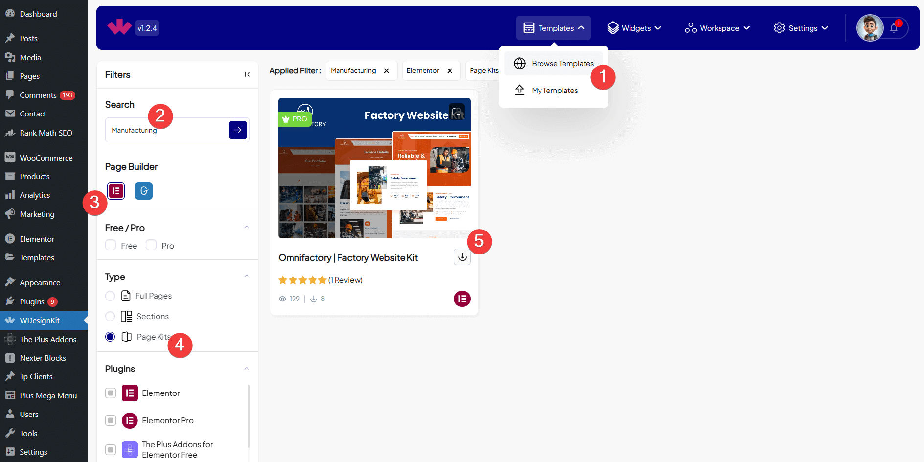 Select manufacturing template | The Plus Addons for Elementor Select manufacturing template how to create manufacturing website using elementor in 10 minutes from the plus addons for elementor