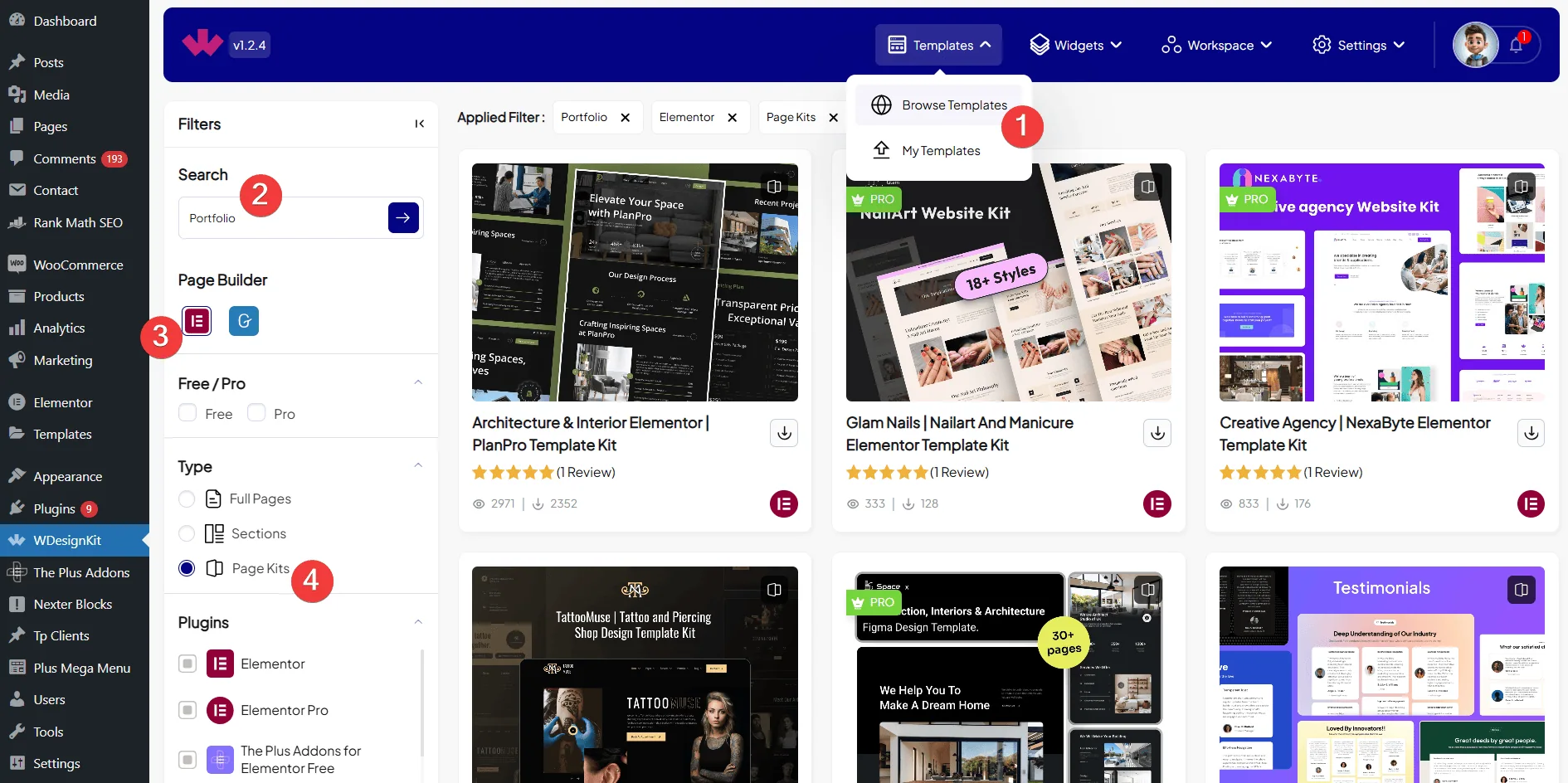 Select portfolio template | The Plus Addons for Elementor Select portfolio template how to create portfolio website using elementor in 10 minutes from the plus addons for elementor