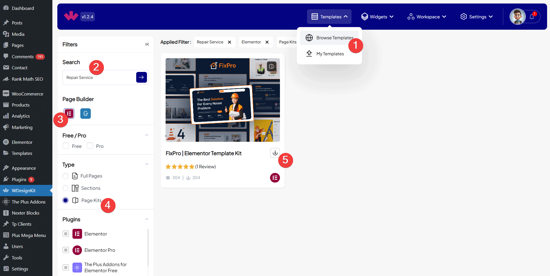 Select repair service template | The Plus Addons for Elementor Select repair service template how to create repair service website using elementor in 10 minutes from the plus addons for elementor