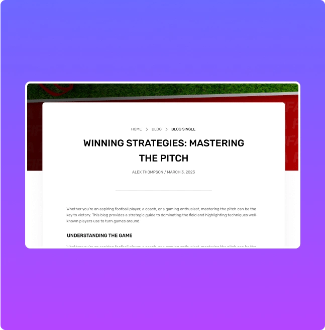 Sports blog post meta post meta for elementor from the plus addons for elementor