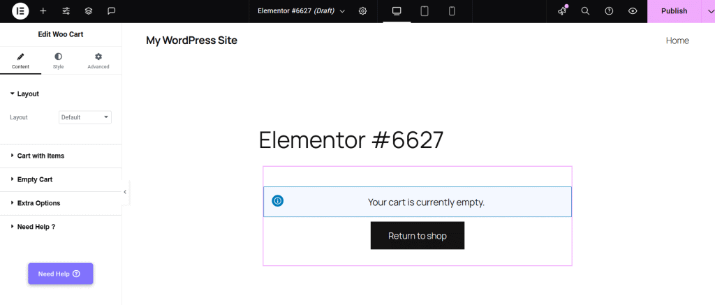 Woo cart widget | The Plus Addons for Elementor Woo cart widget how to design woocommerce empty cart page from the plus addons for elementor