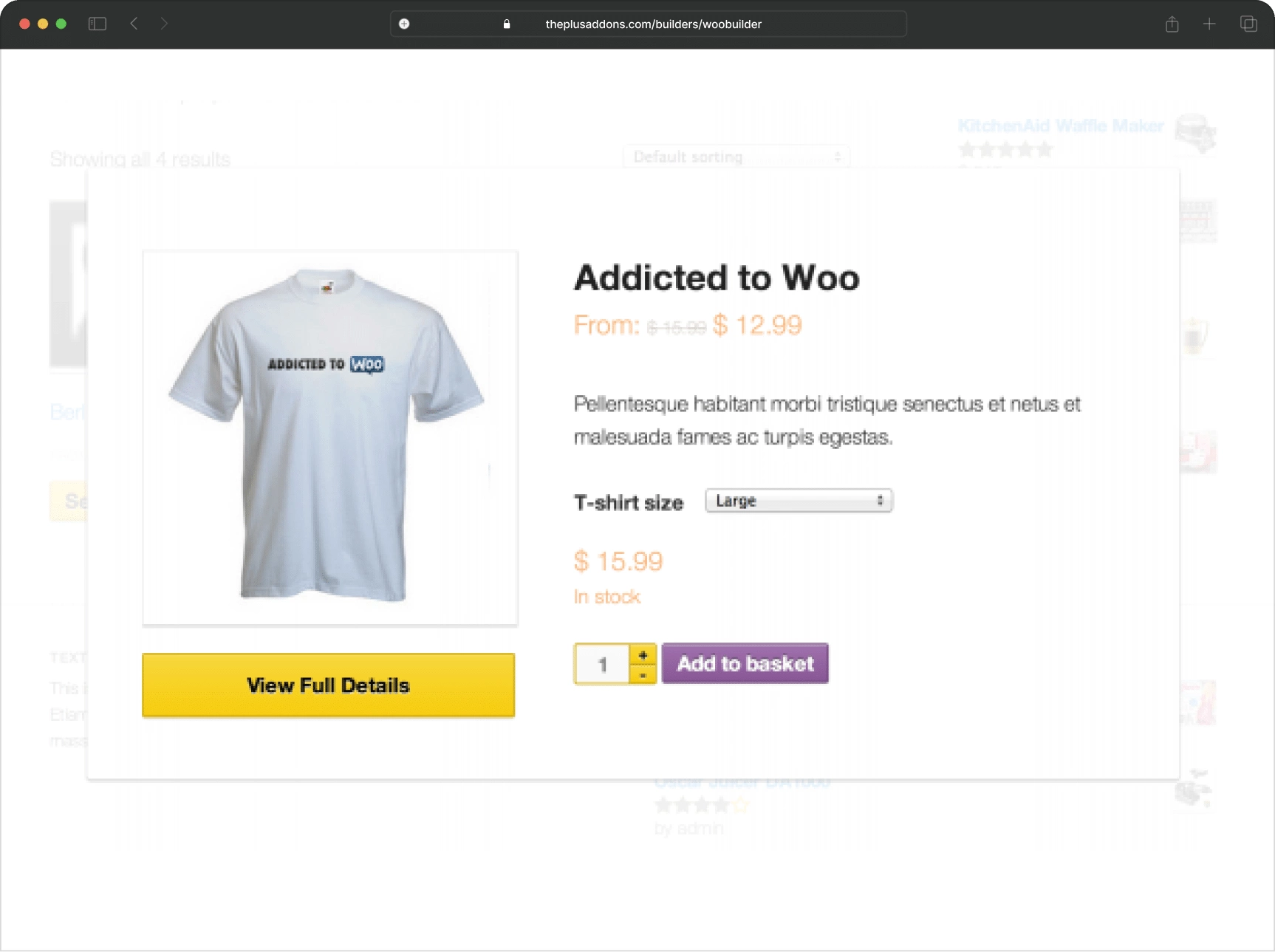 Woocommerce quick view before after 1 quick view from the plus addons for elementor