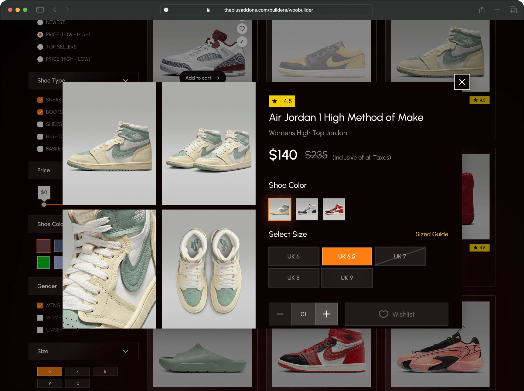Woocommerce quick view before after 2 quick view from the plus addons for elementor