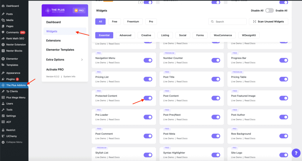 Activate protected content widget 1 | The Plus Addons for Elementor Activate protected content widget 1 how to restrict content to registered users in wordpress from the plus addons for elementor