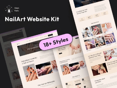 Glam nails top 3 elementor fashion templates [complete kit] from the plus addons for elementor