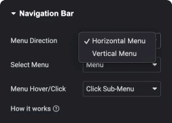 Horizontal Vertical Mode | The Plus Addons for Elementor Horizontal vertical mode elementor navigation menu (horizontal & vertical) from the plus addons for elementor