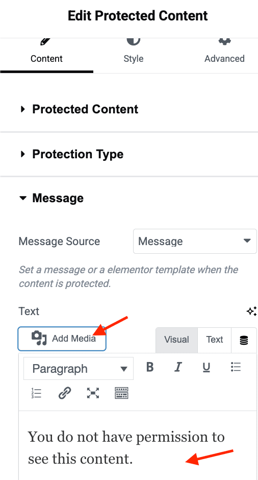 Message section | The Plus Addons for Elementor Message section how to customize password protected page in wordpress from the plus addons for elementor