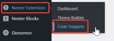 Open code snippets from nexter how to fix wordpress featured image not showing issue from the plus addons for elementor
