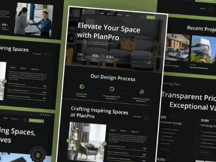 PlanPro Top 3 Elementor Architecture Templates [Complete Kit] from The Plus Addons for Elementor