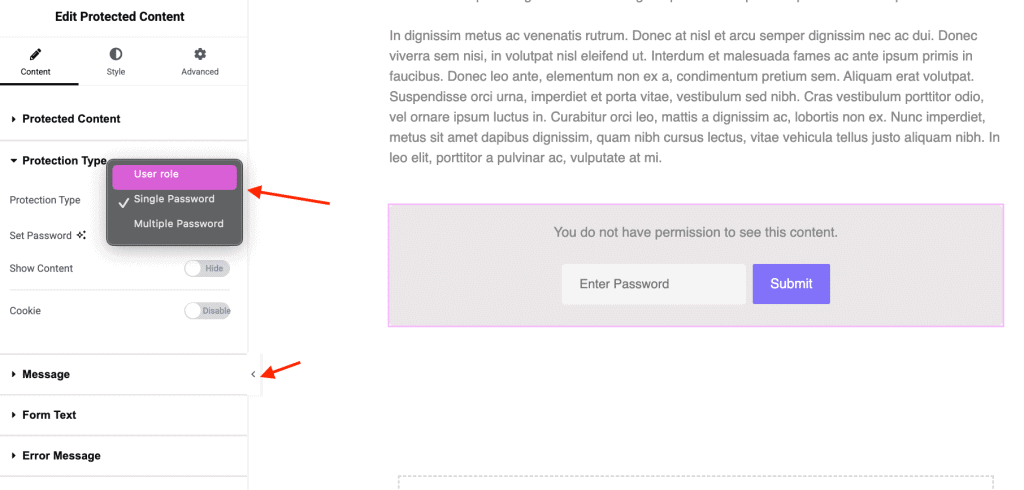 Protection type 1 | The Plus Addons for Elementor Protection type 1 how to restrict content to registered users in wordpress from the plus addons for elementor