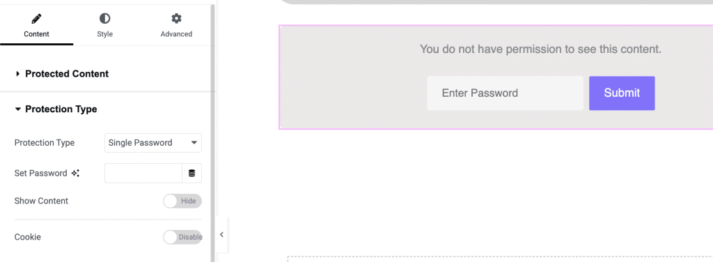 Protection type | The Plus Addons for Elementor Protection type how to customize password protected page in wordpress from the plus addons for elementor