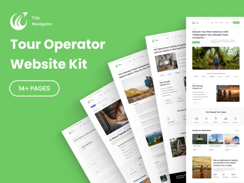 Trip navigator top 3 elementor travel templates [complete kit] from the plus addons for elementor